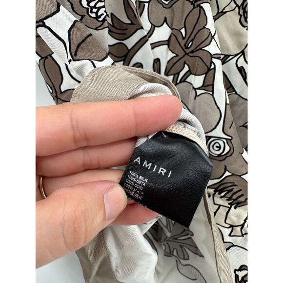 Amiri Shitake Flower Print Men's Bermuda Silk Shorts Size Small NWT - Picture 9 of 9